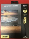 Monster 12-ft 3.65m High Speed Hdmi Cable 4k Hdr Ultra Hd Gold 21.0 Gbps Blu-ray. Fixed Price $14.99.
