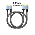 4k Hdmi Cable 10 Feet/2 Pack, Adoreen High Speed 18gbps 2 Braided Cord. Fixed Price $14.14.