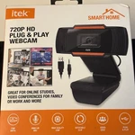 Itek Smart Home Hd 720p Plug And Play Webcam W/ Built-in Microphone - 30fps. Fixed Price $9.99.