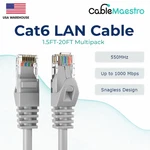 Cat6 Ethernet Lan Network Rj45 Patch Cables 1.5ft-20ft Multipack Lot, Gray. Fixed Price $170.00.