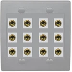 Riteav 12 Banana 6 Speaker Surround 2 Gang Coupler Wall Plate Gray. Fixed Price $39.61.