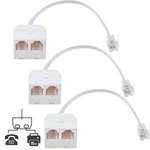 Rfadapter Telephone Splitter, 3 Pack Rj11 Male To Female Two 3-pack, White. Fixed Price $10.99.