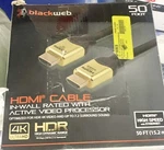 New Blackweb Bwa19av009 Premium Hdmi Cable High Bandwidth 4k Hdr 50' Black. Fixed Price $17.42.