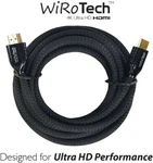 Wirotech Hdmi Cable 4k Ultra Hd W/ Braided 2.0 18gbps(15 Feet, Black). Fixed Price $10.00.