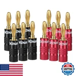 Beznaka Banana Plugs, Dual Screws, Black & Red Aluminum, 6 Pairs. Fixed Price $14.56.