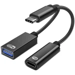 Akwor Usb C To Otg Adapter, 2 In 1 Splitter With Pdin 60w Charging .... Fixed Price $13.32.