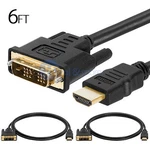 2x For Hdtv Hd 6ft Gold 18+1 Dvi-d Male To Hdmi Cable 6 Ft. Fixed Price $13.29.