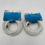 New!! 2 Set Commercial Electric 25 Foot Rg-6 Coaxial Cable White Tv Wire 168-561. Fixed Price $19.95.