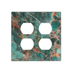 Decorative Outlet Covers With Luxury Emerald Green Marble Print Design 2 Gang.... Fixed Price $17.16.
