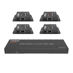 Keqinx 1x4 Hdmi Extender Splitter 4k Over Cat6 70m/230ft Poc With 4x Receivers. Fixed Price $209.96.