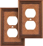 Henne Bery Raised Pearls Decorative Sinlge Duplex, 2 Pack, Sponged Copper. Fixed Price $18.29.