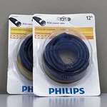 2 Philips 12ft Coax Cable Black Audio/video Rg6 3.6m New In Box. Fixed Price $7.99.