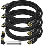 4k Hdmi Cable 6 Feet (3 Pack), Ultra Hd 2.0 Cable, Nylon Braided. Fixed Price $24.64.