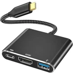 Qces Usb Type C To Hdmi Adapter 3-in-1 Usb-c Hub Digital Av Adapter, Black. Fixed Price $32.43.