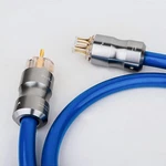 Silver Plated Ofc Hifi Speaker Power Cable Us Eu Schuko Gaming Pc Supply Cord. Fixed Price $22.05.