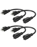 Dewenwils 4ps Short Extension Cord, 1 Foot Power Black, Ul Listed,4 Pack. Fixed Price $15.99.