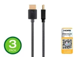 Lot Of 3 Monoprice Hdmi Cable 2 Feet Black Certified Premium, 4k 60hz Hdr 36awg. Fixed Price $24.88.