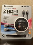 Member's Mark 9ft Led Lighted Hdmi Premium Cables, 2 Pack New. Fixed Price $11.99.