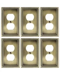 Treewell 6-pack Duplex Outlet Cover Plate, Single 6pk, Antique Brass. Fixed Price $39.21.