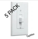 5 Pack Taymac 1-gang Pvc Decorator Wall Plate Toggle Switch Cover White Mw2570w. Fixed Price $14.99.