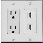 Riteav 15 Amp Power Outlet And 2 Hd Wall Plate Gray. Fixed Price $28.21.