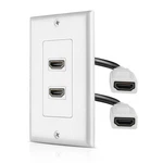 Hdmi Wall Plate Dual 2 Port Socket Plug Jack Outlet Cover 4k Ethernet Pass-thru. Fixed Price $17.99.