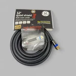 Ge Pro 12ft Rg6 Coax Cable Quad Shield High Definition 1080p In-wall Rated Tv. Fixed Price $7.99.