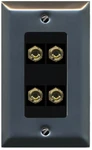 Riteav 4 Banana 2 Speaker Surround Female Coupler Wall Plate Stainless/back. Fixed Price $29.29.
