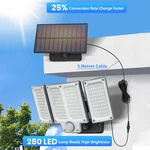Indoor Solar Power Wall Light Motion Sensor Outdoor Garden Flood Lamp W/5m Cable. Fixed Price $19.99.