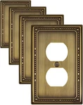 4-pack Antique Brass Outlet Covers, Metal Duplex Wall Plates For Electrical Outl. Fixed Price $21.27.