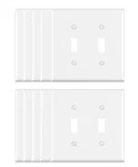 Elegrp 2 Gang Midsize Toggle Wall Plate, White (10-pack). Fixed Price $14.39.