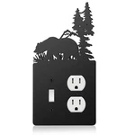 Lothee Metal Bear Switch Cover Moose Tree Mountain Elk Black Light. Fixed Price $18.99.