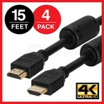 Premium Hdmi Cable 15 Ft 1.4 Ethernet Bluray 3d Dvd Ps3 Xbox Lcd Hdtv - Lot Of 4. Fixed Price $38.49.