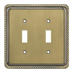 Henne Bery Rope Edge Decorative Wall Plate Double Toggle, Antique Brass. Fixed Price $14.99.