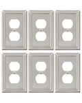 Treewell 6-pack Duplex Outlet Cover Plate, Single 6pk, Brushed Nickel. Fixed Price $27.12.