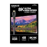 Sanus 8k Ultra High Speed Hdmi To 3.28-ft Black Upc 793795537119. Fixed Price $19.88.