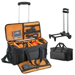 Vevor Rolling Dj Cable Bag 1680d Padded File Gig With Wheels 6 Divider. Fixed Price $67.99.