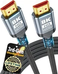 10k 8k Hdmi Cable 2.1, 48gbps Gold-plated Ultra High Speed, Hdcp 2.2&2.3(1.5ft). Fixed Price $6.29.