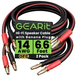 Gearit 14 Awg Speaker Cable Wire With Banana Plugs (2 6.6 Ft, 2-pack, Black. Fixed Price $39.45.