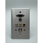 Rapidrun Single Gang Intetrated Vga (hd15) + 3.5mm Triple Rca Usb Wall Plate. Fixed Price $50.00.