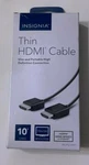 Insignia - 10' Thin Hdmi Cable Black High Resolution. Fixed Price $14.00.