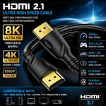 Hdmi 2.1 Cable 8k 48gbps Ultra High Speed 4k 120hz 144hz Earc Hdr Braided Uhd. Fixed Price $17.90.