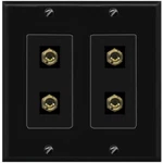 Riteav 4 Banana 2 Speaker Surround Female Coupler Wall Plate Gang Black. Fixed Price $29.29.