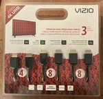 Vizio Premium High Speed Hdmi Cables Pack Of 3 Units 4 Ft 8 & New Sealed. Fixed Price $14.99.