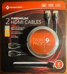 Member's Mark Premium 2 High-speed Hdmi Cables 9ft, 4k Hdr, With 6 Cable Ties. Fixed Price $6.00.
