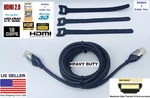 4k Hdmi, Ultra Hd Cable 2.0 ,2160p, 18gbps Gold Plated 4ft 6ft 8ft 9ft 10ft Lot. Fixed Price $9.51.