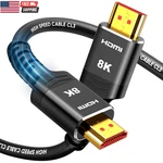 Long Hdmi Cable 15 Ft, 4k 8k 10k 2.1 Cord Ultra High Speed In-wall Cl3 Rat. Fixed Price $23.74.