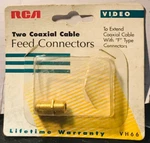 New Old Stock Rca Coaxial Cable Feed Connectors Vh66 (1). Fixed Price $3.00.