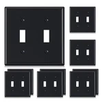 Elegrp 2-gang Toggle Switch Wall Plates, Standard Size 4.53" H 10 Pack, Black. Fixed Price $24.64.