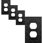 Okawyc Single Toggle Light Switch Cover Novabloom Metal Wall 1 Duplex, Black. Fixed Price $23.99.